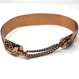 Vintage 1950's Copper Renoir Style Chain Cinch Belt MCM